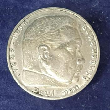 Preview: 2 Reichsmark Hindenburg 1937 J, Deutsches Reich, 625er Silbermünze