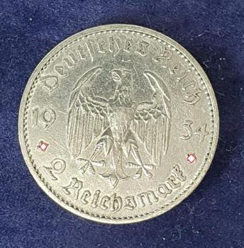 Preview: 2 Reichsmark Drittes Reich "Garnisonskirche" 1934 aus 625er Silber
