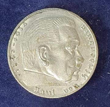 Preview: 2 Reichsmark Hindenburg 1937, Deutsches Reich, 625er Silbermünze