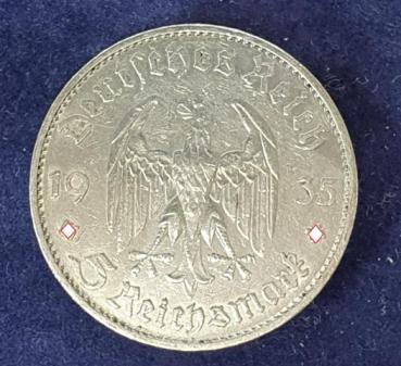 Preview: 5 Reichsmark "Garnisonskirche" Drittes Reich 1935 D aus 900er Silber