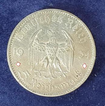 Preview: 5 Reichsmark "Garnisonskirche" Drittes Reich 1935 E aus 900er Silber
