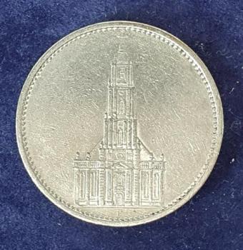 5 Reichsmark "Garnisonskirche" Drittes Reich 1934 F aus 900er Silber