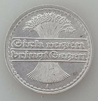 50 Pfennig 1919 A aus Aluminium -Ähren- -Weimarer Republik-