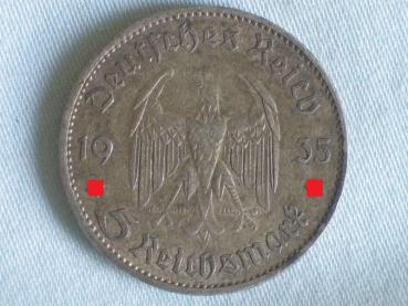 5 Reichsmark Drittes Reich 1935 A "Garnisonskirche" aus 900er Silber