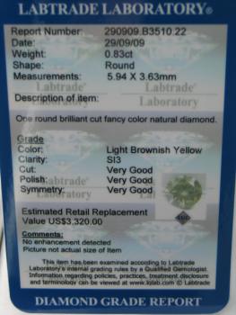 Natürlicher Diamant im Brillantschliff. 0.83 ct / si3 mit LGL Diamond Report