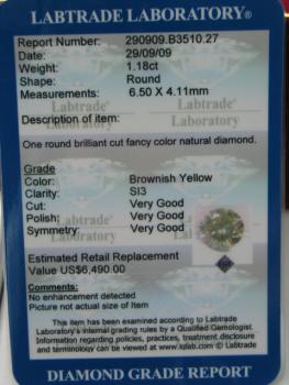 Natürlicher Diamant im Brillantschliff. 0.55 ct / si3 mit LGL Diamond Report