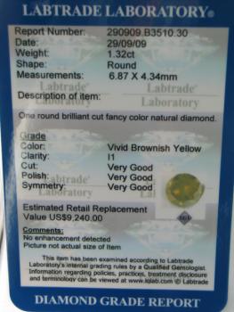 Natürlicher Diamant im Brillantschliff. 0.79 ct / si2 mit LGL Diamond Report