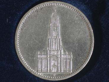 5 Reichsmark Drittes Reich "Garnisonskirche" 1934 E aus 900er Silber + Echtheitszertifikat