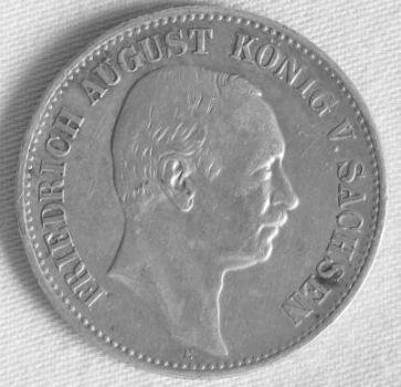 2 Mark Kaiserreich "Friedrich August" 1907 E aus 900er Silber