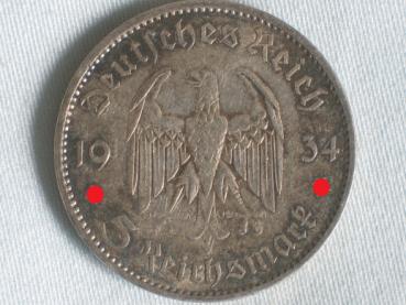 Preview: 5 Reichsmark "Garnisonskirche" III Reich 1934 A aus 900er Silber
