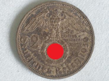 2 Reichsmark "Hindenburg" III Reich 1939 A aus 625er Silber
