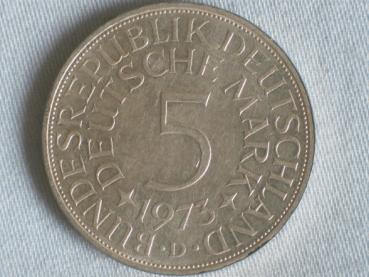 5 DM Silberadler aus 625er Silber 1973 D