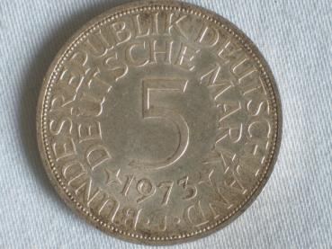 5 DM Silberadler aus 625er Silber 1973 J