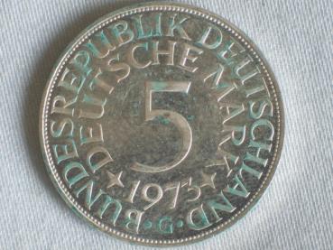5 DM Silberadler aus 625er Silber 1973 G
