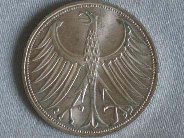 5 DM Silberadler aus 625er Silber 1973 F