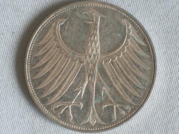 5 DM Silberadler aus 625er Silber 1972 G