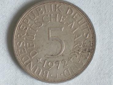5 DM Silberadler aus 625er Silber 1972 J