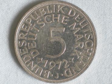 5 DM Silberadler aus 625er Silber 1972 J