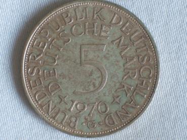 5 DM Silberadler aus 625er Silber 1970 G