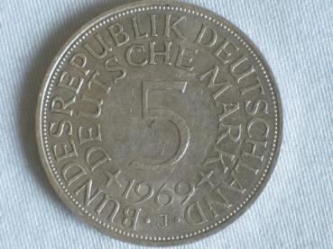 5 DM Silberadler aus 625er Silber 1969 J