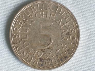 5 DM Silberadler aus 625er Silber 1966 J