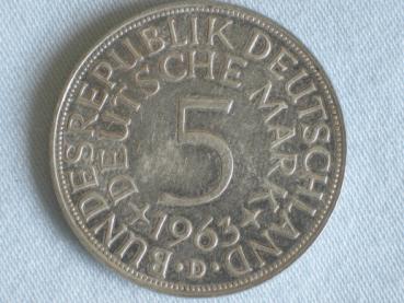 5 DM Silberadler aus 625er Silber 1963 D