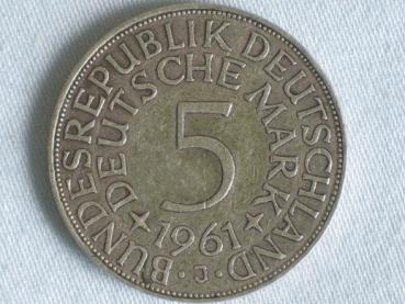 5 DM Silberadler aus 625er Silber 1961 J