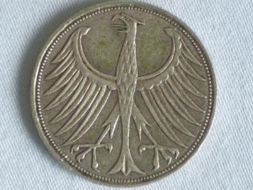 Preview: 5 DM Silberadler aus 625er Silber 1961 J