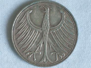 Preview: 5 DM Silberadler aus 625er Silber 1959 J