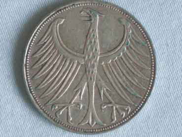 Preview: 5 DM Silberadler aus 625er Silber 1959 G
