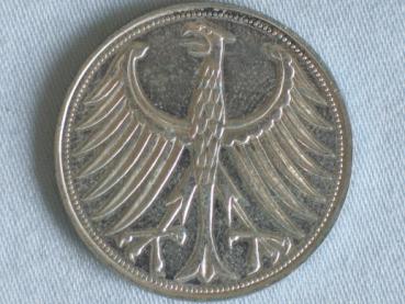 Preview: 5 DM Silberadler aus 625er Silber 1959 D