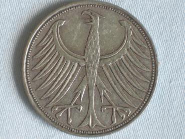 Preview: 5 DM Silberadler aus 625er Silber 1957 D