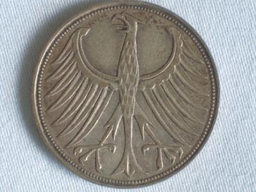 Preview: 5 DM Silberadler aus 625er Silber 1957 D