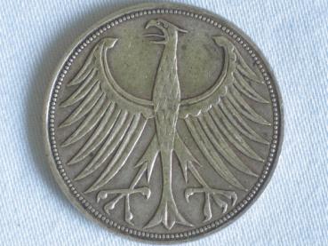 Preview: 5 DM Silberadler aus 625er Silber 1957 D