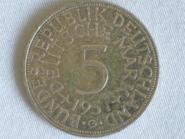 5 DM Silberadler aus 625er Silber 1951 G