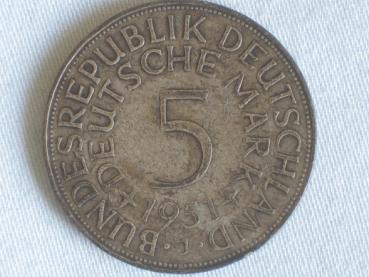 5 DM Silberadler aus 625er Silber 1951 J