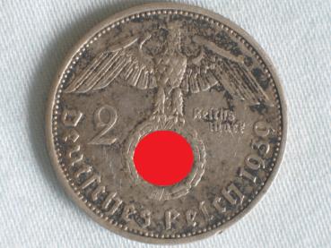 2 Reichsmark "Hindenburg" III Reich 1939 A aus 625er Silber
