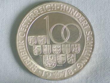 Preview: 100 Schilling Österreich "Arlberg Tunnel", 640er Silbermünze KM# 2941