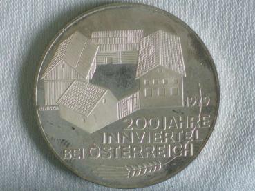 100 Schilling Österreich "200 Jahre Innviertel", 640er Silbermünze KM# 2943