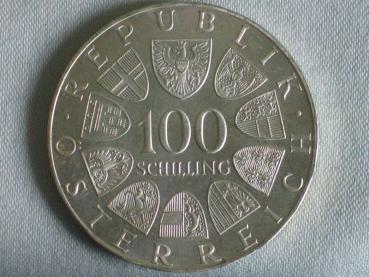 100 Schilling Österreich "Johann Strauss", 640er Silbermünze KM# 2923