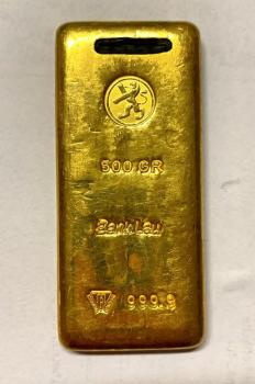 500 Gramm Goldbarren Bank Leu 999,9 Feingold