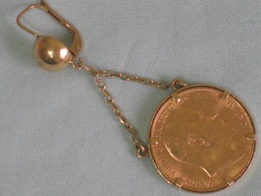 Münz Ohrringe "Sovereign - George und Victoria" aus 917er und 585er Gold