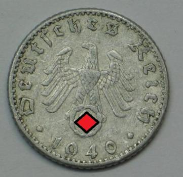 50 Reichspfennig Drittes Reich 1940 A aus Aluminium