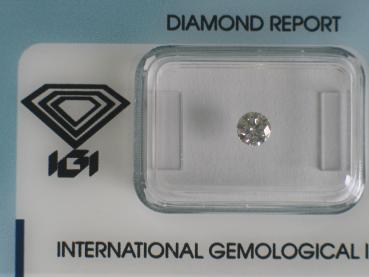 Diamant im Brillantschliff 0.30 ct / SI2 / F / VG / G/ VG / mit IGI Report