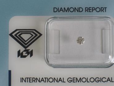 Diamant im Brillantschliff 0.13 ct / SI1 / D / Good / mit IGI Report