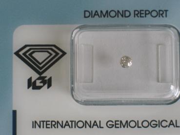 Diamant im Old European Cut 0.14 ct / SI2 / H / Fair / mit IGI Report