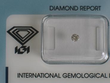 Diamant im Brillantschliff 0.14 ct / VS2 / G / Good / mit IGI Report