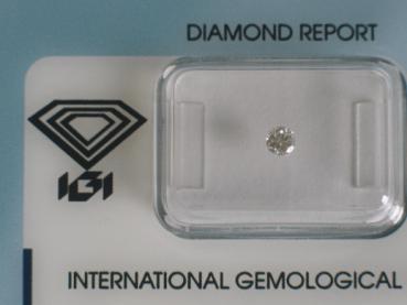 Diamant im Brillantschliff 0.17 ct / SI2 / G / Fair / mit IGI Report