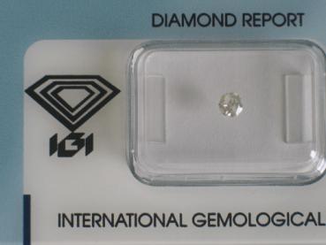 Diamant im Brillantschliff 0.20 ct / I2 / G / G / G / G / mit IGI Report