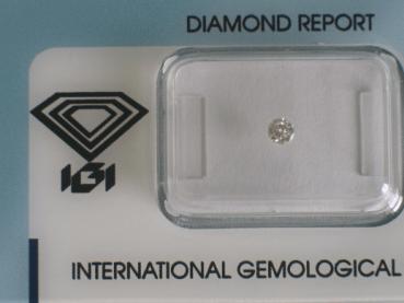 Diamant im Brillantschliff 0.11 ct / VS1 / F / Good/ mit IGI Report